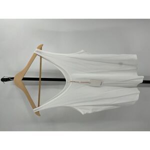 Quince Cotton Modal Double Scoop Neck Tank White l